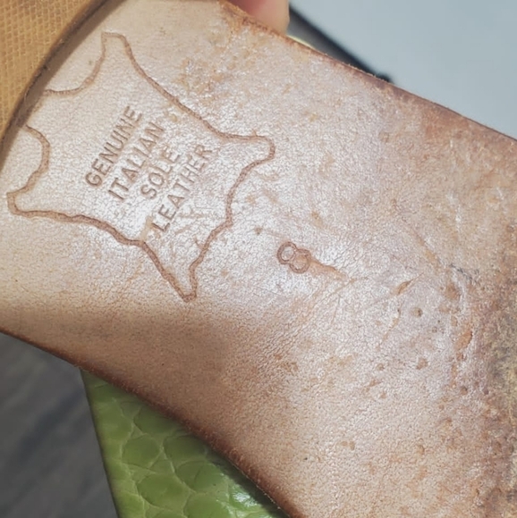 Eliza B Genuine Leather LemonThong Slippers Size 8 🌴 - Picture 5 of 7